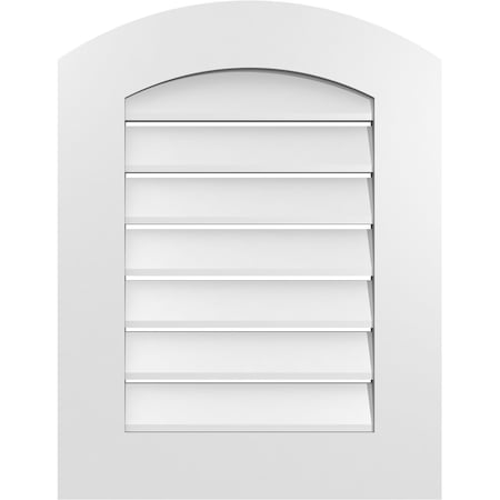 Arch Top Surface Mount PVC Gable Vent: Non-Functional, W/ 3-1/2W X 1P Standard Frame, 20W X 24H